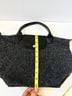 Longchamp 100% Wool Black Gray Leather Tote One size - photo 9