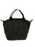 Longchamp 100% Wool Black Gray Leather Tote One size - photo 2