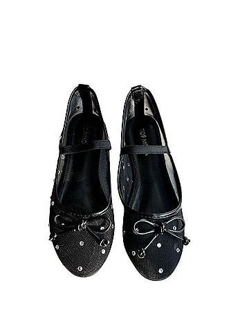 Top Moda Black Flats with Decorative Bows Flats (view 1)
