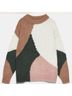 Zara Color Block Green Pink Brown White Wool Pullover Sweater Size S - photo 3