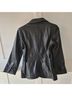 Moda International 100% Leather Black Leather Jacket Size 2 - photo 3