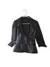 Moda International 100% Leather Black Leather Jacket Size 2 - photo 2