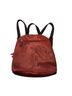 Jack Georges 100% Leather Solid Red Brown Backpack One size - photo 1