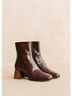 Sézane 100% Leather Brown Ankle Boots Size EU 38 - photo 3