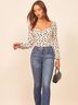 Reformation Polka Dots White Black Long Sleeve Top Size 12 - photo 6