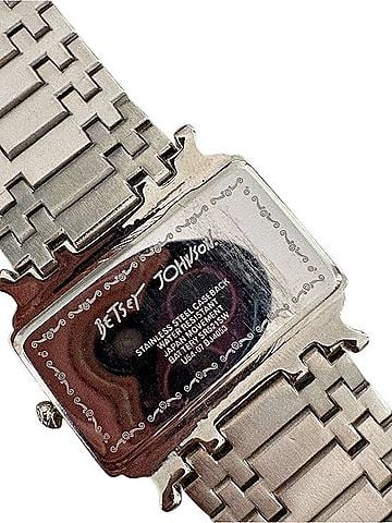 Betsey Johnson Silver Rectangular Link Bracelet Watch Watch (view 2)