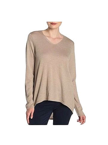 Eileen Fisher v neck merino wool  Long Sleeve Top (view 1)