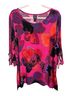 Clara Sun Woo Floral Pink Orange 3/4 Sleeve Blouse Size L - photo 1