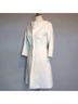 KAUFMANFRANCO 100% Angora 93% Silk 7% Elastic Solid White Black Coat Size 4 - photo 13