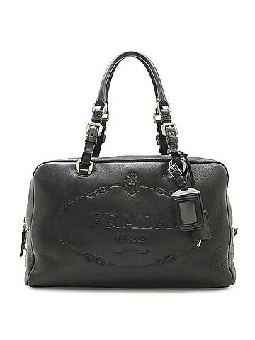Prada PRADA Vitello Daino Tote Bag Shoulder Leather NERO Black BR3090 (view 1)