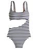 J.Crew Stripes Blue White One Piece Swimsuit Size 14 - photo 1