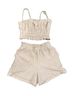 Current Air 100% Cotton Solid Ivory Romper Size S - photo 7