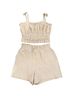 Current Air 100% Cotton Solid Ivory Romper Size S - photo 2