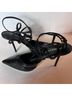 Tamara Mellon 100% Leather Black Heels Size 6 1/2 - photo 3