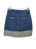 Superdown 100% Cotton Color Block Blue Gray Denim Skirt Size XS - photo 2