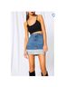 Superdown 100% Cotton Color Block Blue Gray Denim Skirt Size XS - photo 7