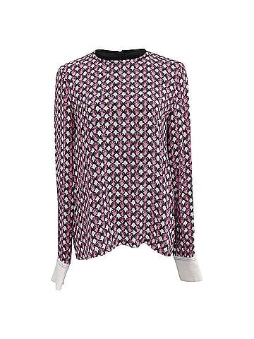 MARNI  Marni Shell-Print Long Sleeve Blouse in Multicolor Silk (view 1)