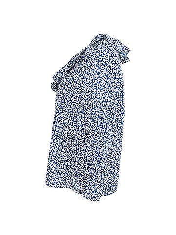 Rixo London  Rixo Floral-Print Ruffled Blouse in Blue Cotton (view 2)