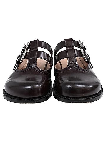 Loewe Loewe Campo Mary Jane Mules in Brown Leather (view 2)