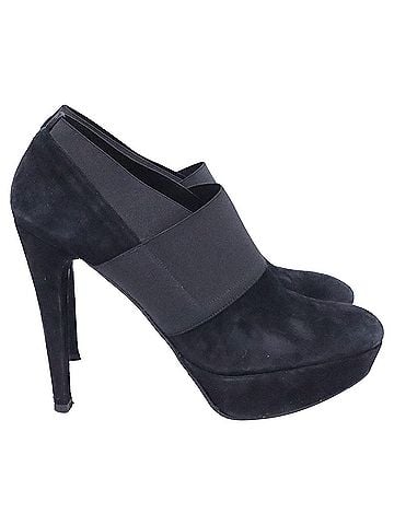 Stuart Weitzman  Stuart Weitzman Kilgore Elastic Strap Platform Ankle Boots in Black Suede (view 1)