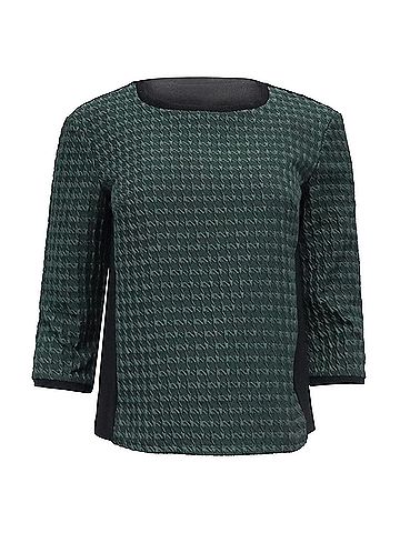 Gill North America Weekend Max Mara Two Tone Blouse in Green Viscose (view 1)