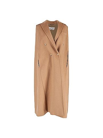Max Mara Max Mara Cape Long Coat in Beige Cashmere (view 1)