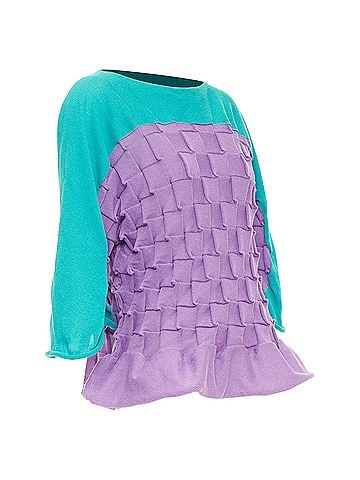 Issey Miyake Issey Miyake cotton bateau weave pleated sweater (view 1)