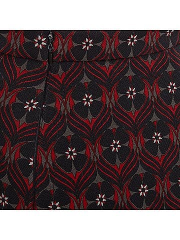 Miu Miu MIU MIU 2015 red khaki floral wool vintage print pocketed A-line skirt IT36 XXS (view 2)