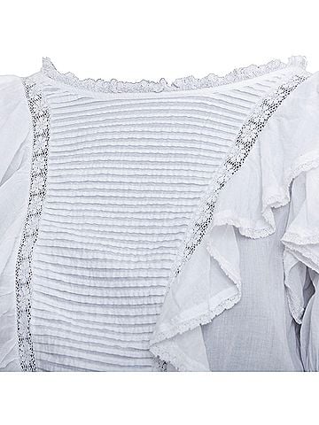 Isabel Marant Isabel Marant Dentelle cotton lace trim boho ruffle peasant top (view 2)