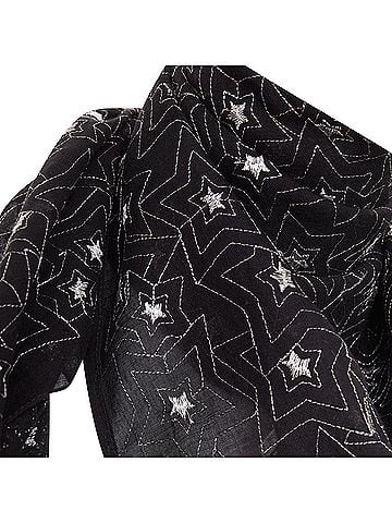 Saint Laurent Saint Laurent star embroidery lightweight square scarf (view 2)