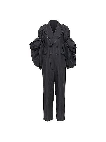 Comme des Garçons Comme Des Garcons pinstriped 3D ruffle sleeves blazer jumpsuit (view 1)