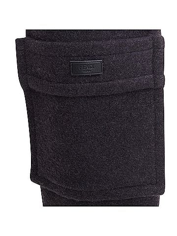 Fendi Fendi cashmere bicolor pocket fringed long scarf (view 2)