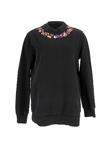 Givenchy Givenchy Flower-Embroidered Sweatshirt in Black Cotton (view 1)