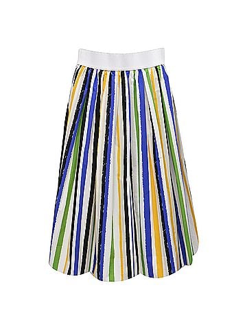 Dolce & Gabbana Dolce & Gabbana Striped Midi Skirt in Multicolor Cotton (view 1)