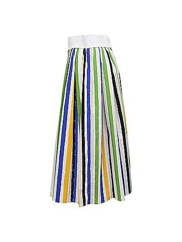 Dolce & Gabbana Dolce & Gabbana Striped Midi Skirt in Multicolor Cotton (view 2)