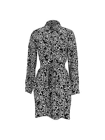 Diane von Furstenberg  Diane Von Furstenberg Printed Mini Shirt Dress in Black Silk (view 1)