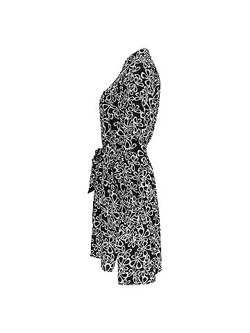 Diane von Furstenberg  Diane Von Furstenberg Printed Mini Shirt Dress in Black Silk (view 2)