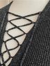 Sandro Black Silver Long Sleeve Top Size 2 - photo 8