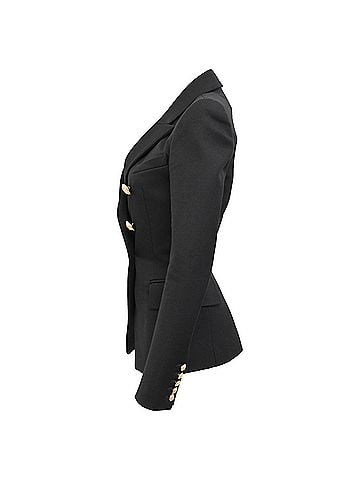 Balmain Balmain Double-Breasted Blazer in Black Wool (view 2)