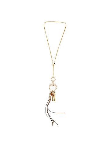 Chloé Chloe Nicole leather Happy key chain bag charm long necklace (view 1)
