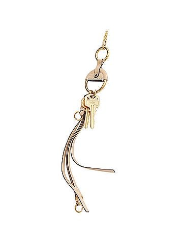 Chloé Chloe Nicole leather Happy key chain bag charm long necklace (view 2)