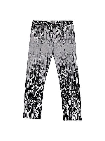 Acne  Acne Studios Printed Straight-Leg Jeans in Black and White Cotton (view 1)