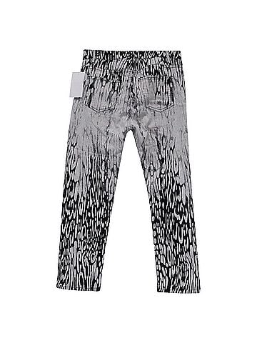 Acne  Acne Studios Printed Straight-Leg Jeans in Black and White Cotton (view 2)
