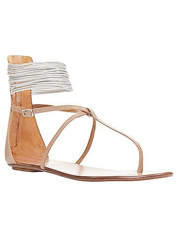 Aquazzura Aquazzura Spin Me Around silver coil nude leather gladiator flat sandals EU37.5 (view 2)