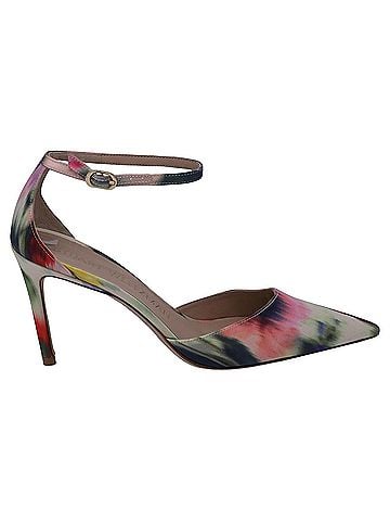 Stuart Weitzman Stuart Weitzman Stuart 85 Strap Pumps Watercolor in Multicolor Satin (view 1)