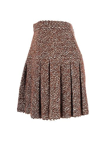 Dolce & Gabbana Dolce & Gabbana Pleated Mini Skirt in Brown Acrylic (view 2)