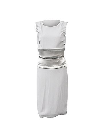 Dolce & Gabbana Dolce & Gabbana Animal Print Lined Knee Length Dress in Silver Acetate (view 1)