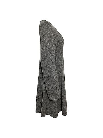 Khaite Khaite Fleurine Mini Dress in Grey Cashmere (view 2)
