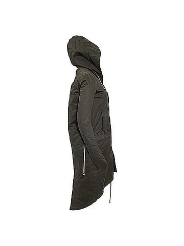Rick Owens Rick Owens Fishtail Parka in Olive Cotton (view 2)