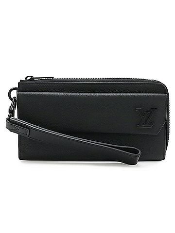 Louis Vuitton LOUIS VUITTON LV Aerogram Zippy Wallet L-shaped Long Grain Leather Noir Black M69831 (view 1)